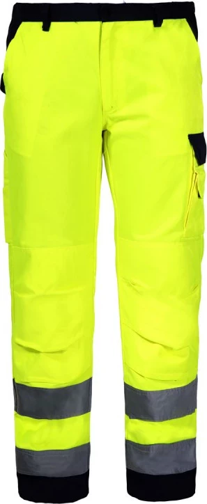 Pantallona pune hi-vis LAHTI PRO L4100606, 3XL, me shirita reflektues, të verdha