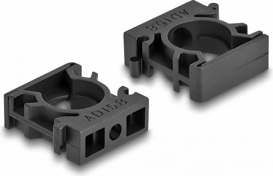 Mbajtës kabllosh DeLOCK 15.8 mm, set 8 copë, i zi