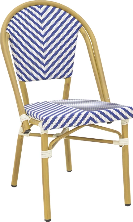 Karrige Uarmin, alumini, tekstilene, ngjyrë natyrale, blu dhe bardhë, 46x57x85cm, 12 copë