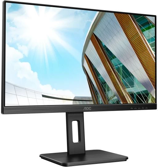 Monitor, AOC, Q24P2Q, 23.8" QHD IPS, USB 3.2 hub, rregullim lartësie, i zi