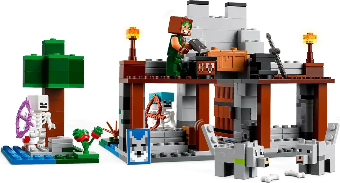 Set LEGO Minecraft 21261 The Wolf Stronghold, 312 pjesë, 3 minifigura