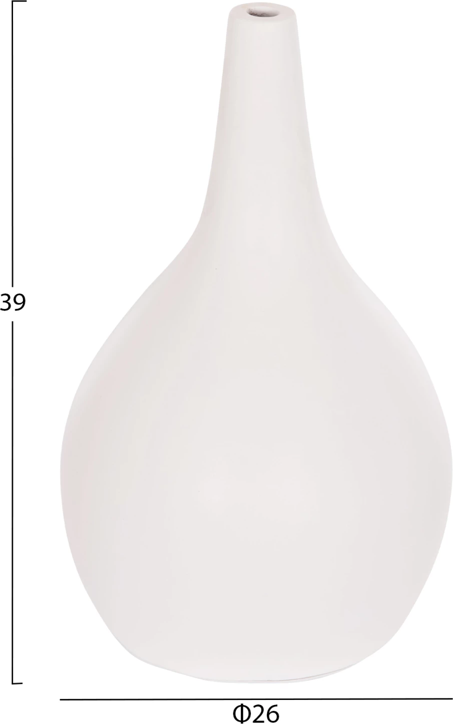 Vazo dekorative tavoline Deni, terrakotë e bardhë, FH4663.02L, 26x39cm