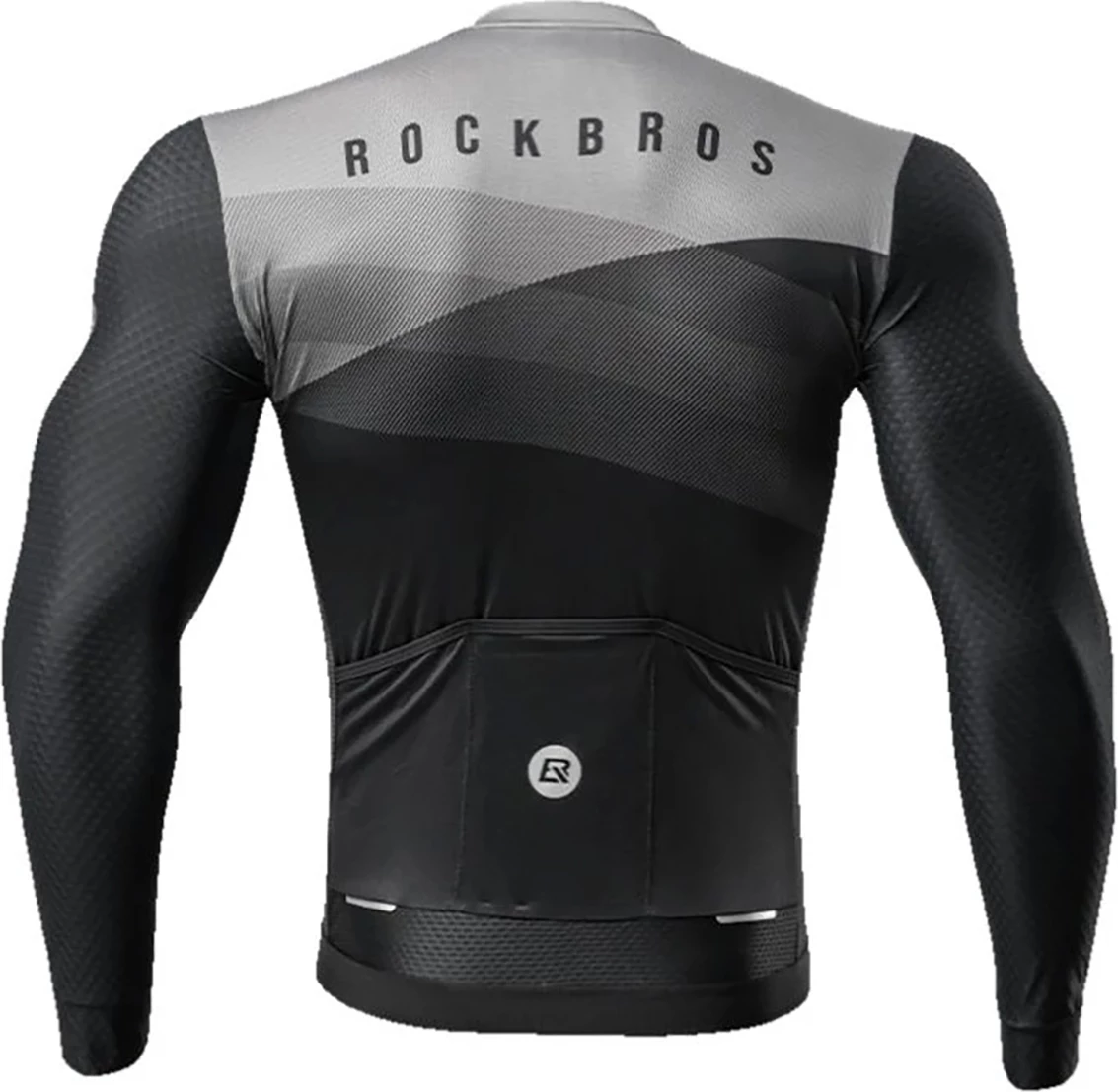 Bluzë çiklizmi Rockbros 15120009005, me mëngë të gjata, XXL, e zezë/gri