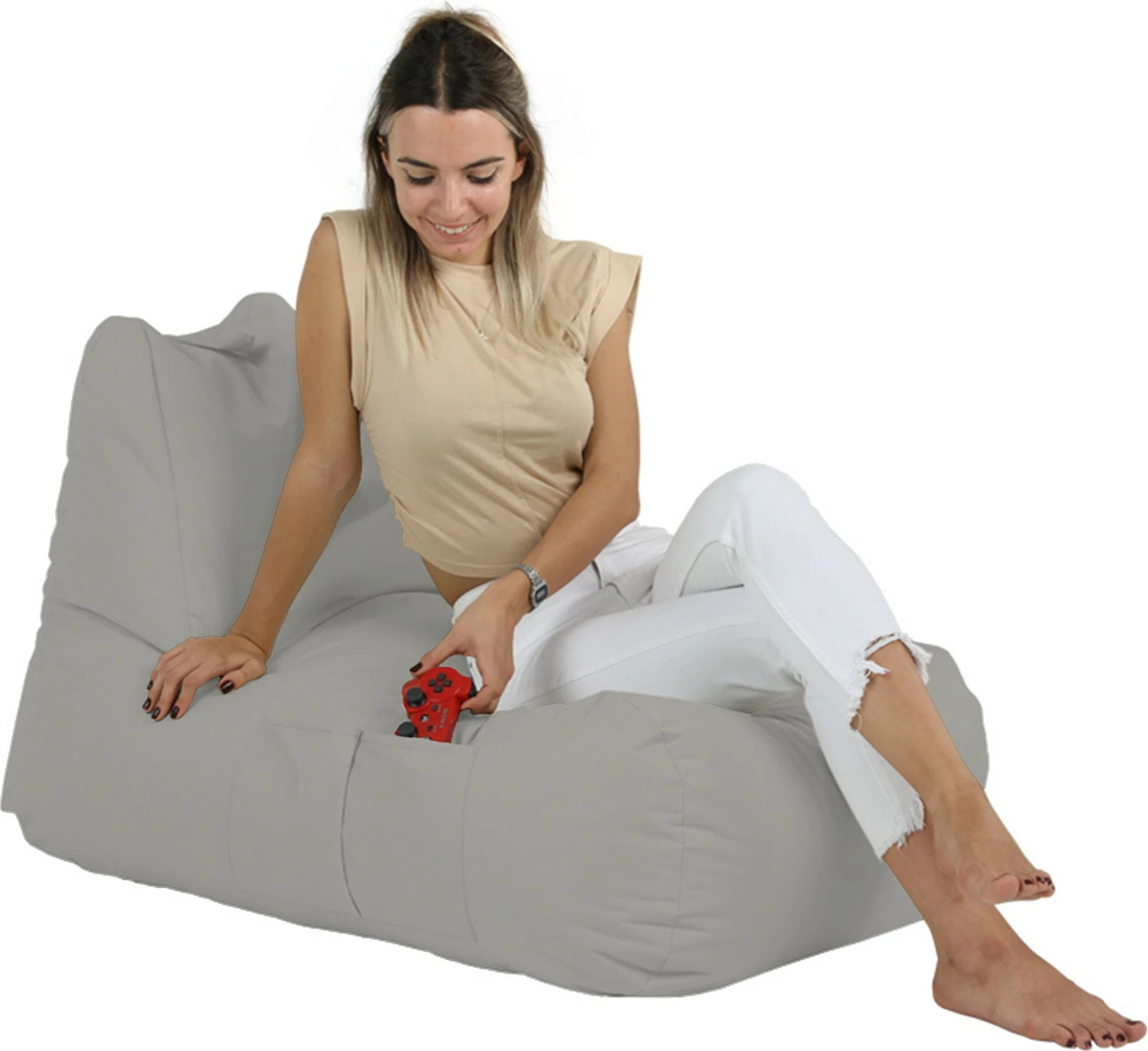 Qese ulëse për kopsht, ngjyrë fume, Atelier del Sofa, Trendy Comfort Bed Pouf