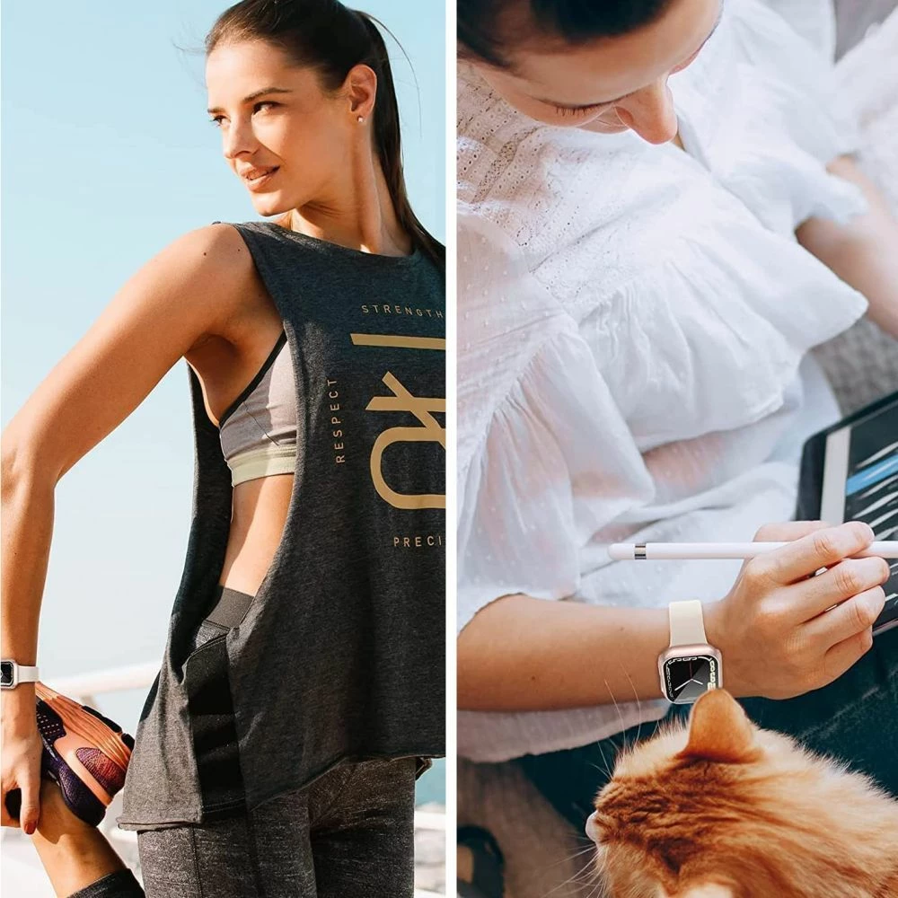 Mbështjellës Tech-Protect Defense360 për Apple Watch 4/5/6/SE 44mm, zi-portokalli