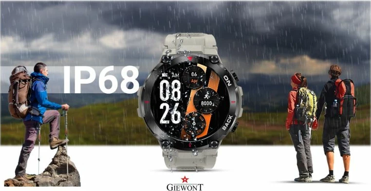 Smartwatch sportiv Giewont, gri