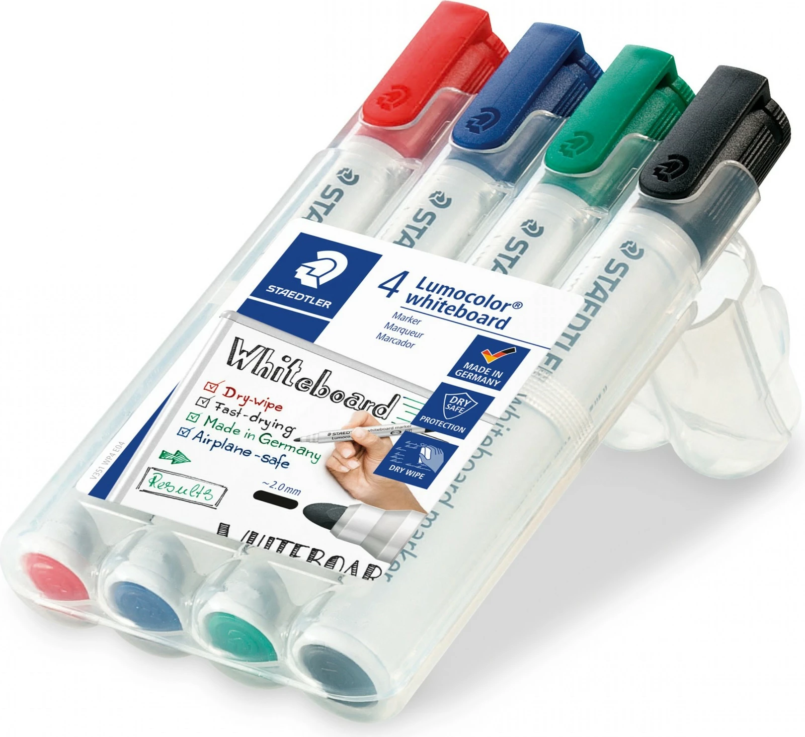 Set markerash Staedtler Lumocolor 351 B WP4, 4 ngjyra, majë bullet, 2-5mm, multikolor