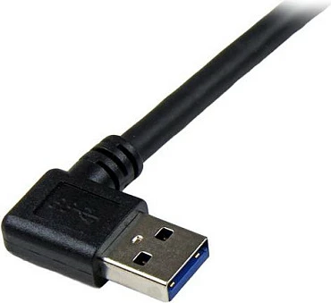 Kabllo USB 3.0 StarTech USB3SAB1MRA, USB-A këndore në USB 3.0 Type-B, 1m, 5Gbps, e zezë