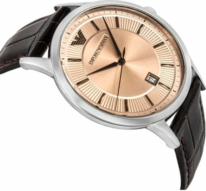 Orë dore meshkujsh Emporio Armani Renato AR11783, kafe
