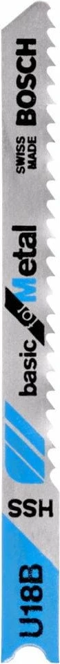 Teh sharrë jigsaw Bosch U 18 B HSS, 70 mm / 52 mm, 13 TPI, 2 copë