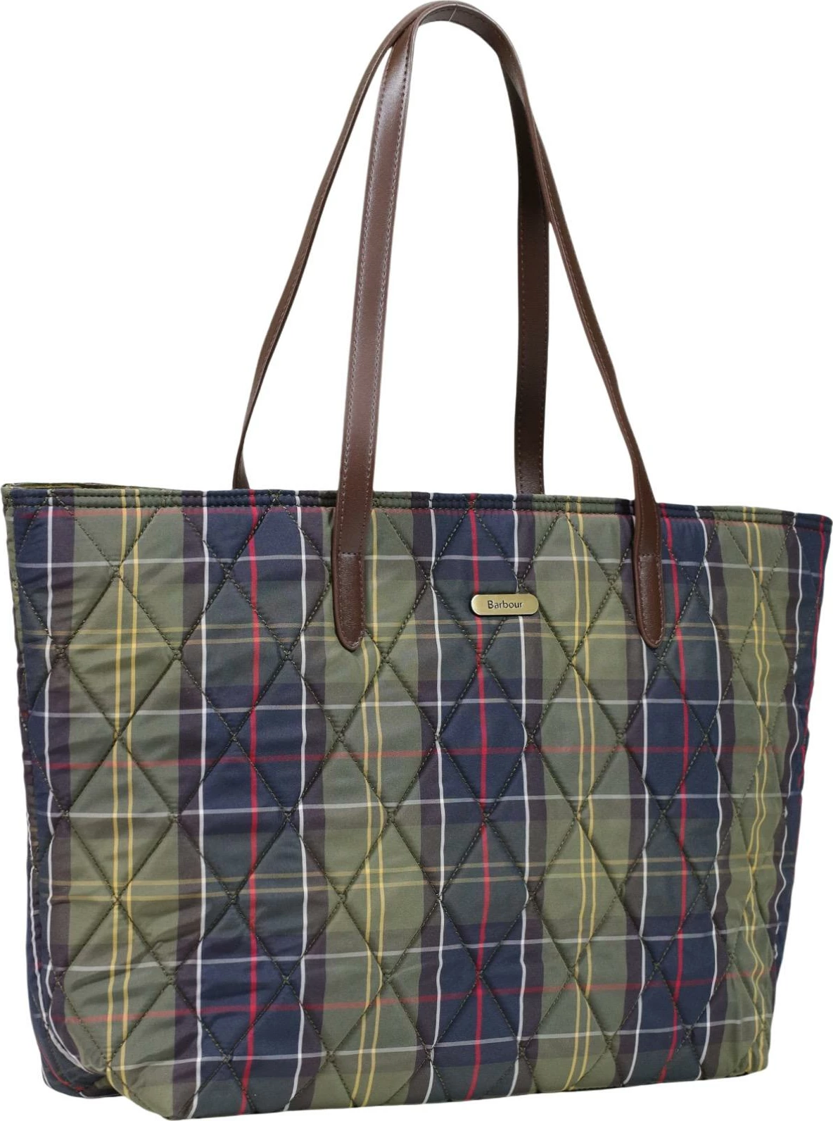 Çantë shopper për femra Barbour Wetherham Quilted Tartan 262MLBA0344, e gjelbër