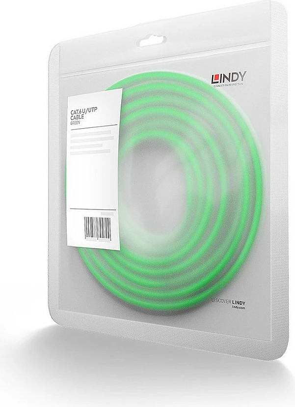 Kabllo rrjeti LINDY Cat6 U/UTP 0.3m, RJ45, e gjelbër