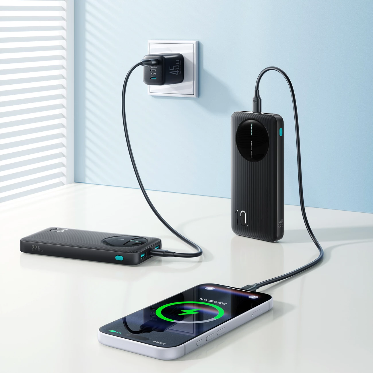 Powerbank Joyroom JR-PBF12 Pro 10000mAh 22.5W 2x USB-A + 1x USB-C me display digjital, i zi