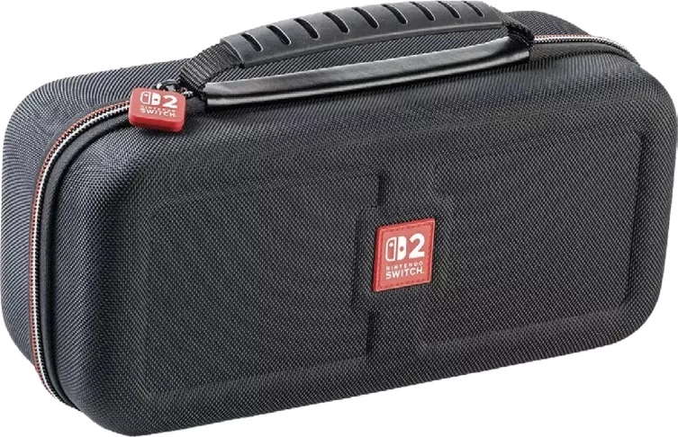 Kasë udhëtimi Nacon Traveler Deluxe System Case Medium për Nintendo Switch 2/OLED/Switch, 12 lojëra, 290×165×105 mm, e zezë