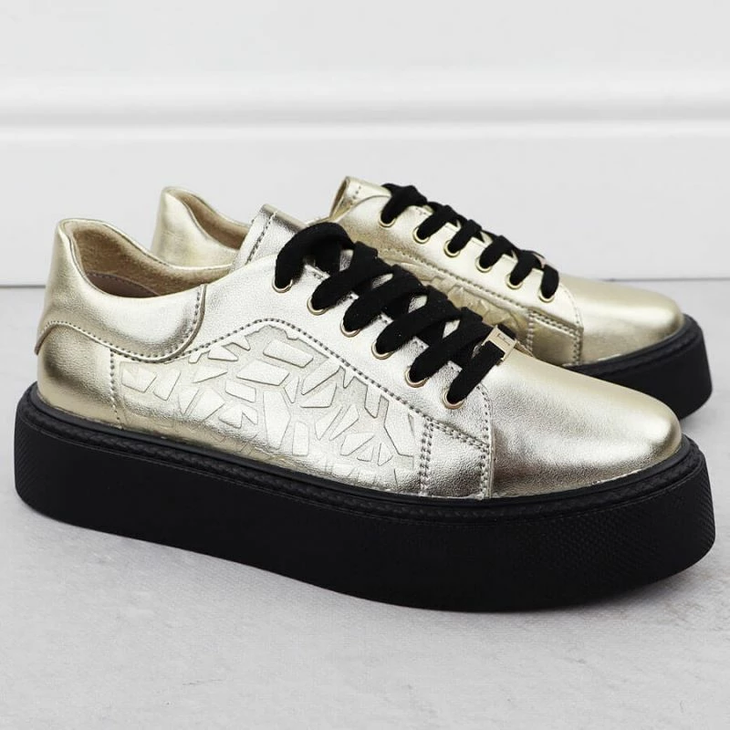 Këpucë platforme Filippo femra, të arta