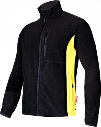 Xhaketë fleece LAHTI PRO L4010104, XL, 290 g/m², 3 xhepa me zinxhir, zi/verdhë