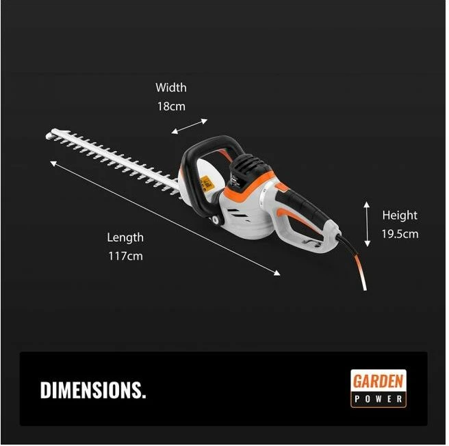 Prerëse elektrike për gardh VONHAUS 2515206 710W, teh 61cm, prerje 24mm, kabllo 10m, bardhë/zezë/portokalli