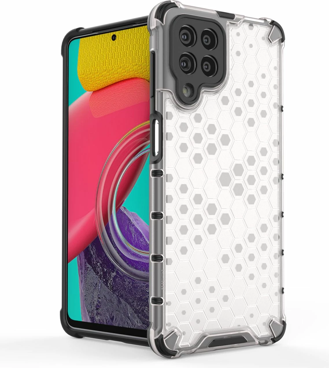 Mbështjellës Hurtel Honeycomb për Samsung Galaxy M53 5G, i zi