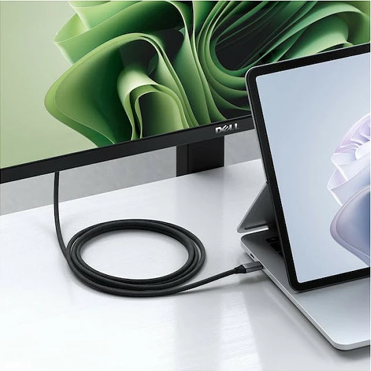 Kabllo Satechi USB-C në HDMI 2.1, 8K, 1.96m, e zezë/argjendtë