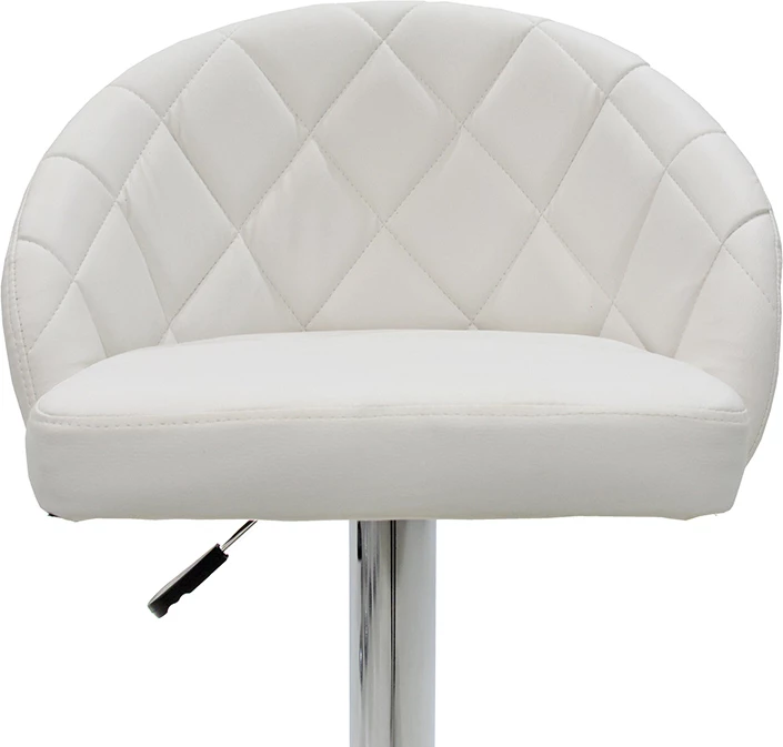 Karrige për bar Balina, lartësi e rregullueshme, lëkurë sintetike e bardhë, metal kromi, 52x53x109cm, set prej 2 copësh