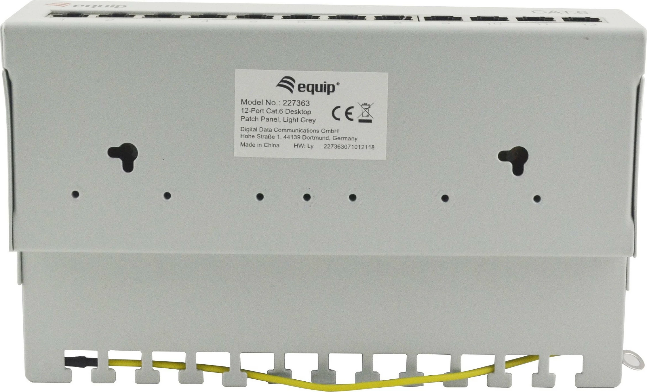 Patch panel Equip 12-port Cat6, RJ-45, 1U, bardhë