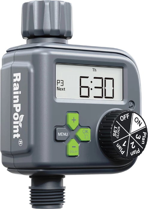 Kontrollues ujitjeje RainPoint ITV517V6-RS me sensor shiu, 3 programe, 0–90 min, LCD, IP54, gri, set