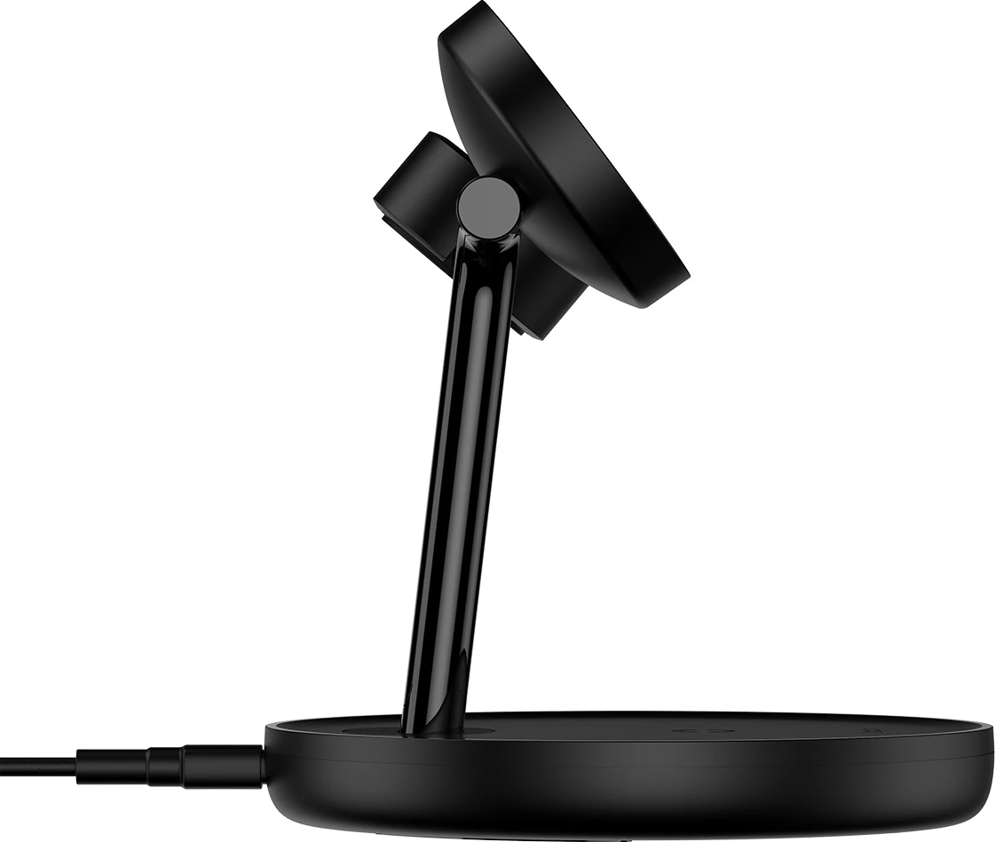 Karikues wireless 3-në-1 Baseus Swan me MagSafe, për iPhone, Apple Watch, AirPods, 1m USB-C, Zi