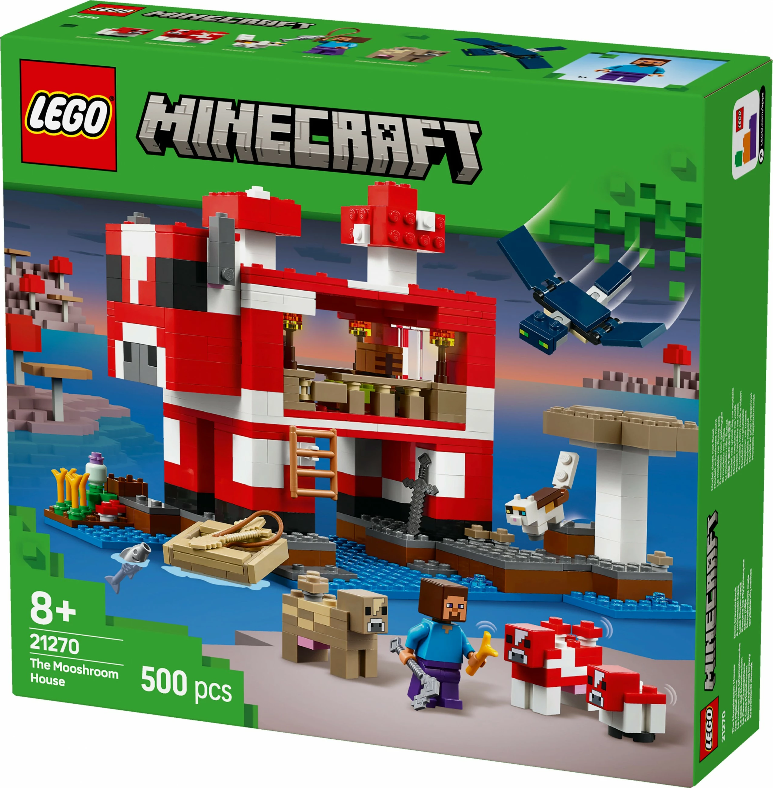 Set ndërtimi LEGO Minecraft 21270 Das Pilzkuh-Haus 500 pjesë multikolor