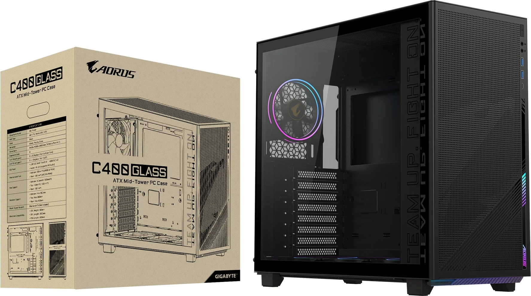 Kasë Gigabyte GB-AC400G, Midi, e zezë