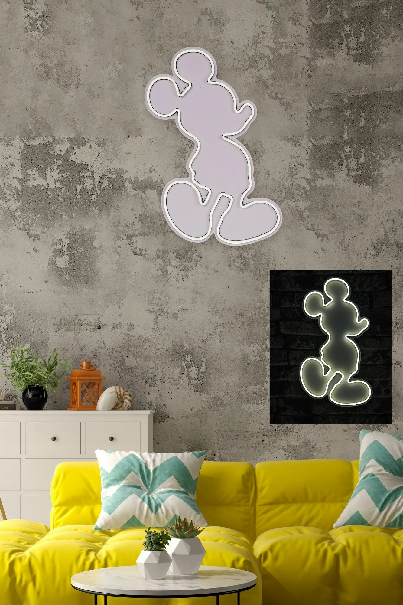 Dritë dekorative LED në formë Mickey Mouse, plastike, e bardhë