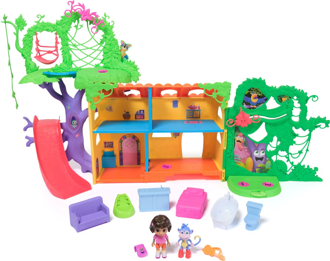 Set Loje Dora – Eksploro dhe Luaj në Shtëpizën e Pyllit Tropikal