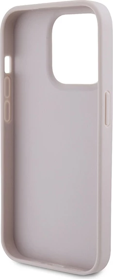 Mbështjellës Guess Leather 4G Triangle Strass për iPhone 15 Pro, Rozë