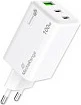 Karikues USB MEDIARANGE MRMA123, 100W GaN, 2x USB-C PD 3.0 + 1x USB-A QC 3.0, i bardhë