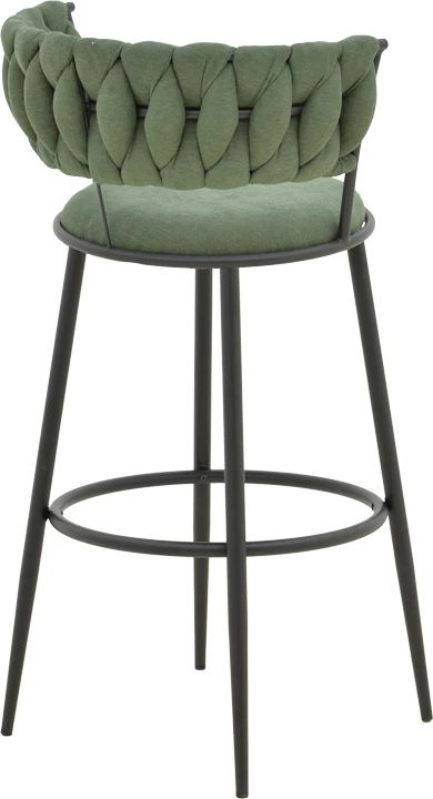 Karrige për bar Alkia, set 2 copë, material stof, ngjyrë chaki, këmbë metalike të zeza, 50x56x95cm