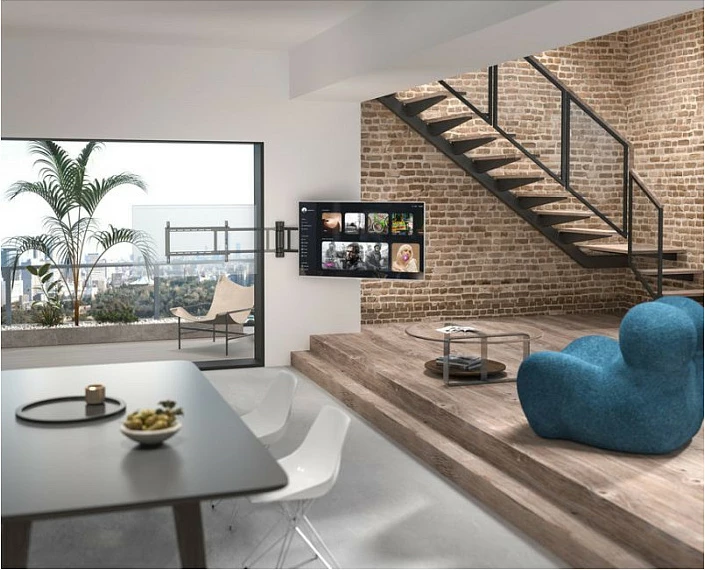 Mbajtëse muri për TV Equip, motorike, 32"-75", VESA 600x400, 50 kg, e zezë
