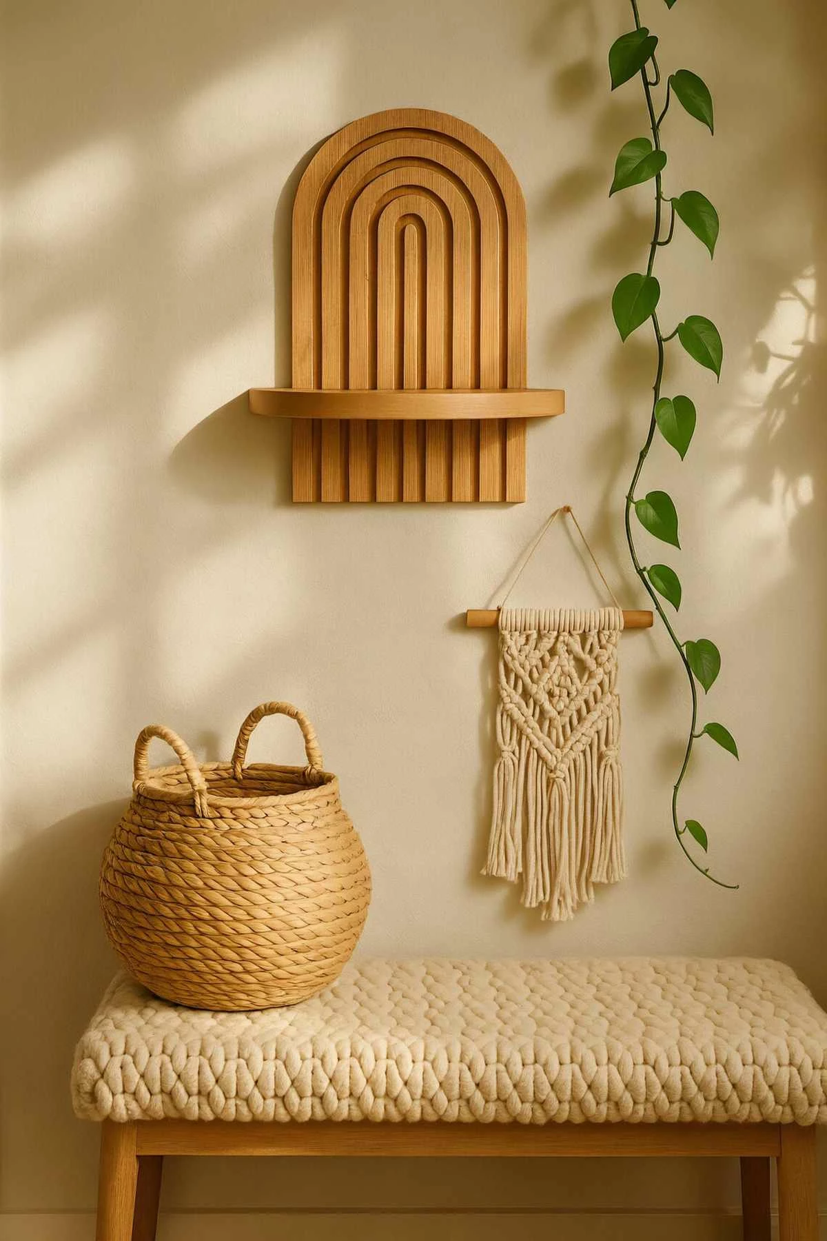 Raft muri dekorativ Skye Decor, Artmtkwll1, ngjyrë lisi