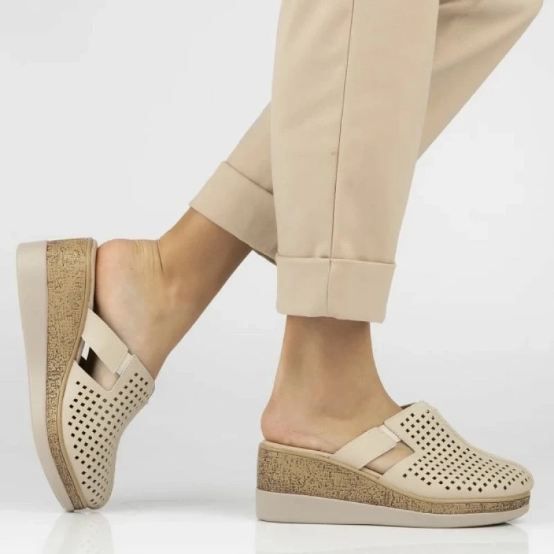 Sandale me platformë Filippo DK6818, bezhë