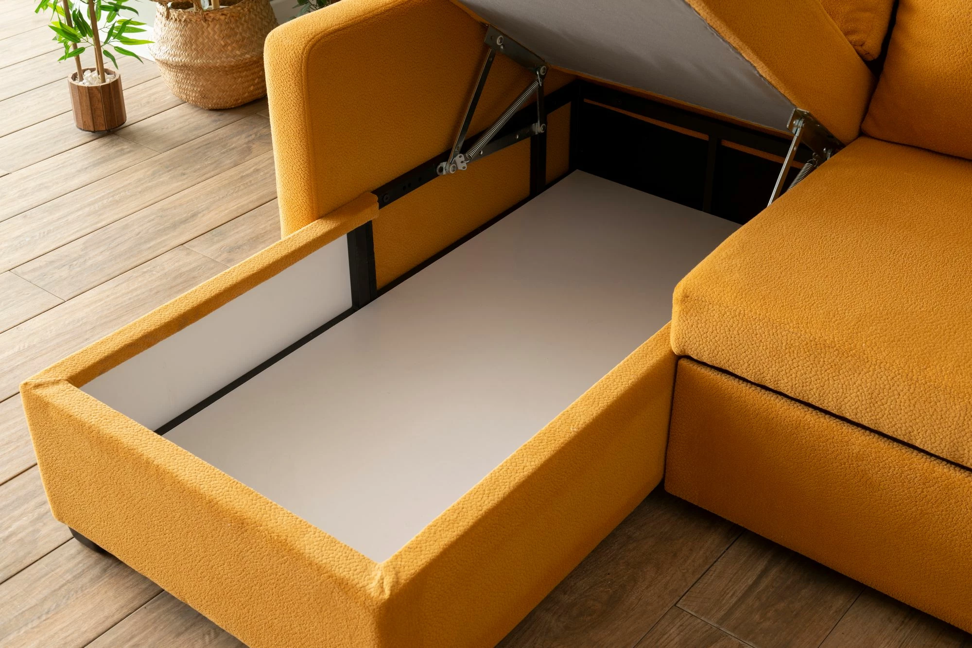 Kënd-sofë krevati, ngjyrë mustard, Atelier del Sofa, Kado