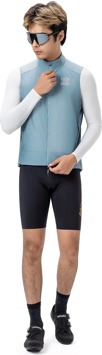 Jelek çiklizmi Rockbros YDMJ003, madhësi L, windproof, UPF50+, zinxhir YKK dykahësh, blu