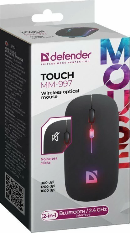 Maus Defender Touch MM-997 1600 DPI wireless USB, e zezë