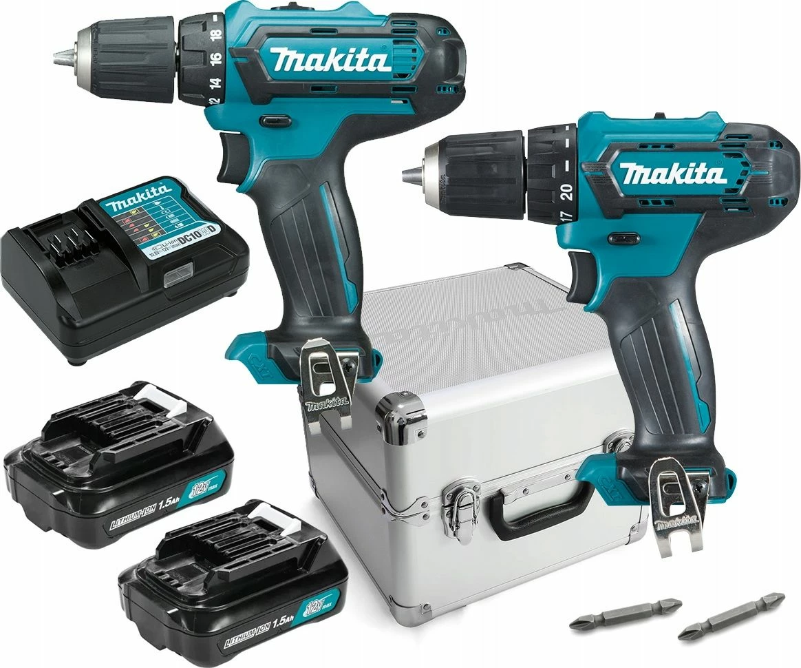 Set veglash me bateri Makita CLX224X 12V MAX (DF333D + TD110D), 2x1.5Ah, me karikues, 2-copë, me valixhe