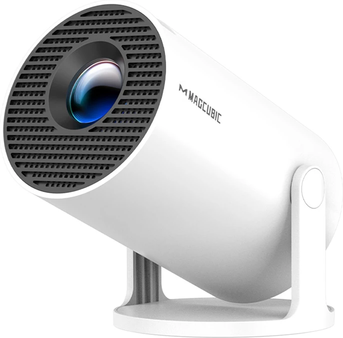 Projektor Magcubic HY300PRO 720p, 200 ANSI, Android 14, Wi‑Fi 6, Bluetooth 5.4, 25"–110", i bardhë