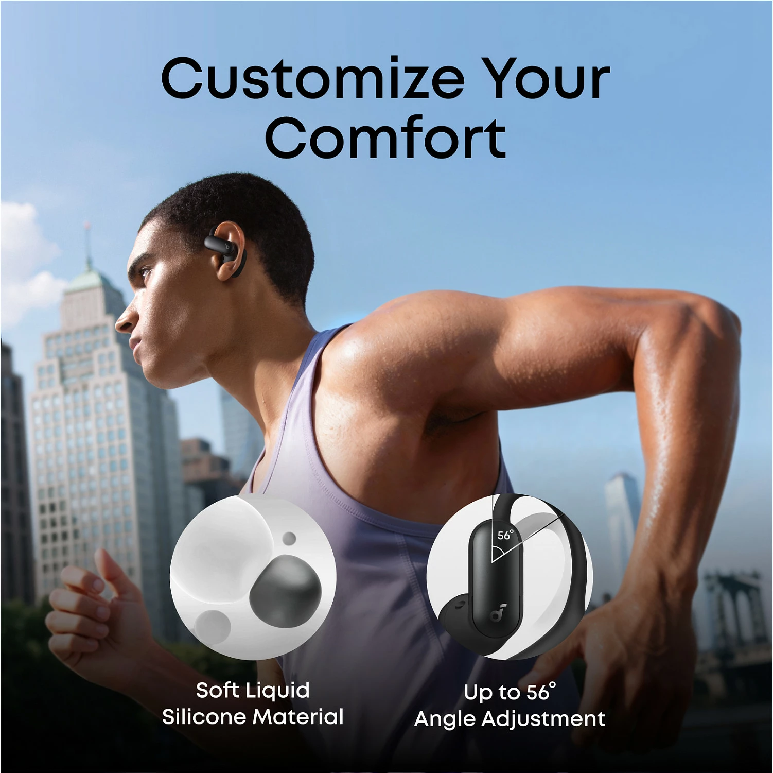 Kufje Anker Soundcore AeroFit 2 Pro, TWS Bluetooth 6.1, IP55, Midnight Black 3