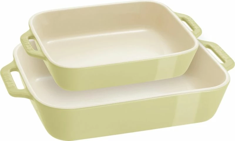 Set pjatash drejtkëndëshe STAUB, 2 copë, të gjelbërta të çelëta