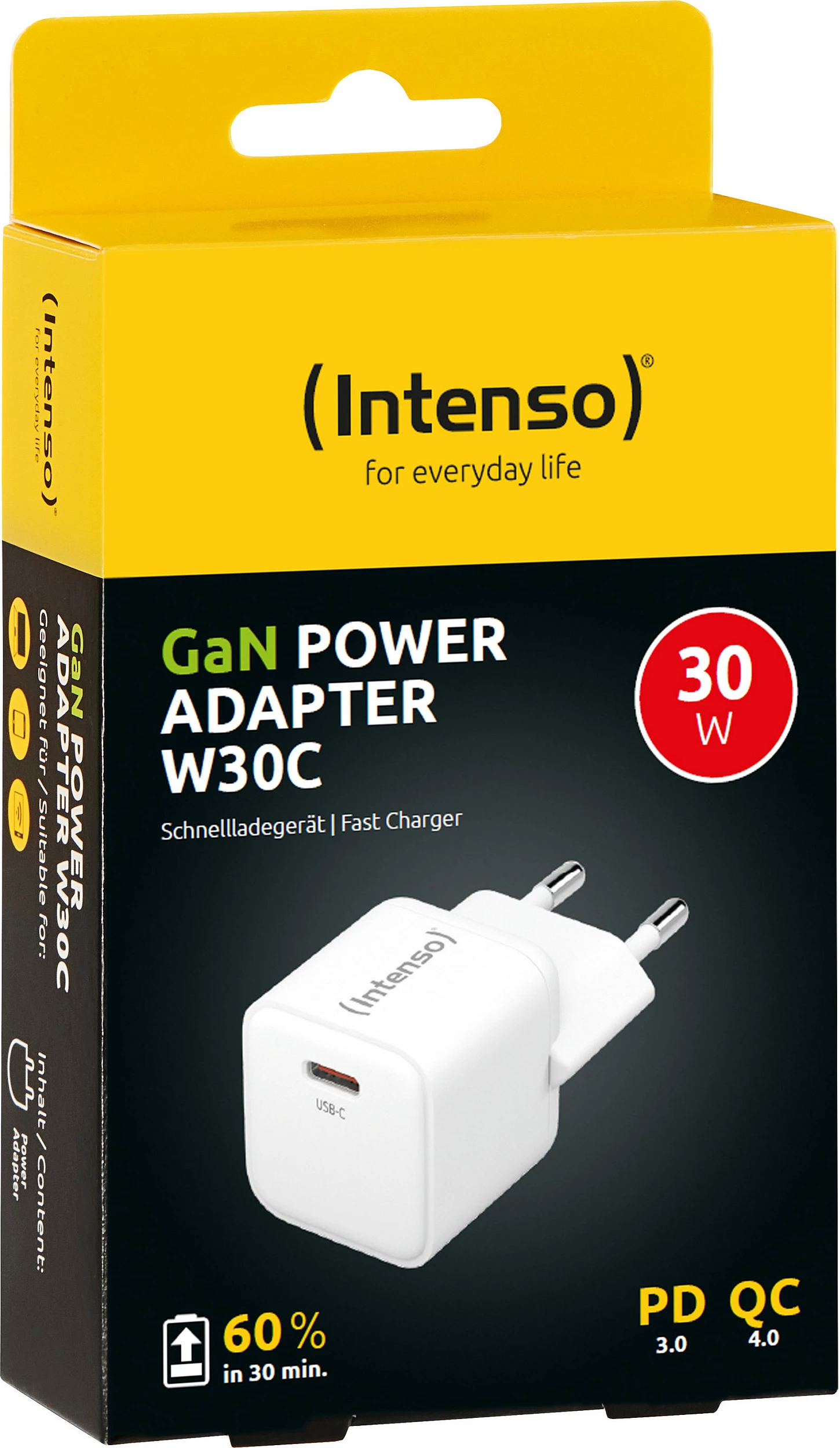 Karikues Intenso Power Adapter W30C GaN, USB-C, 30W, i bardhë
