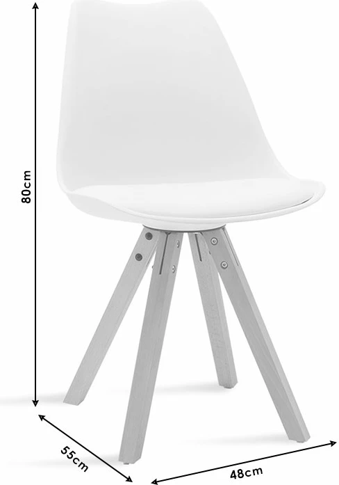 Set tavoline me karrige Balou I-Caron, 5 copë, MDF dhe PP, ngjyrë bardhë-natyrale, Φ120x75cm