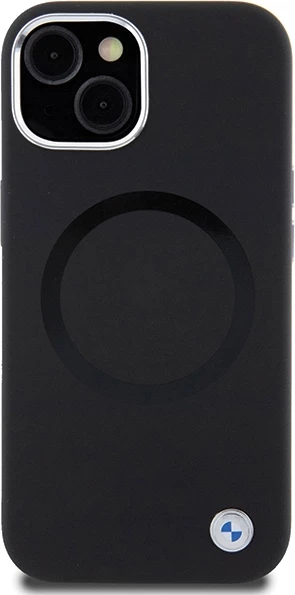 Mbështjellës BMW Signature Liquid Silicone MagSafe për iPhone 15, i zi