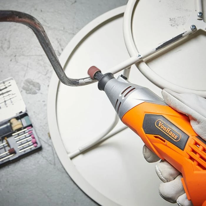 Vegël shumëfunksionale rrotulluese VonHaus 3515153 170 W, set 120 copë, portokalli