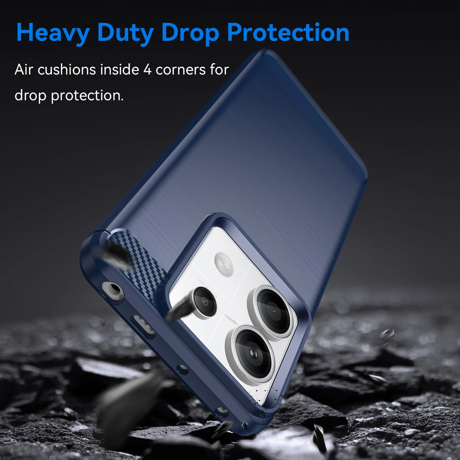 Mbështjellës Hurtel Carbon Case për Xiaomi Redmi Note 13 Pro+, Blu