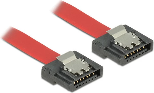 Kabllo SATA III DeLOCK 1m, 6 Gbit/s, SATA 7-pin Male-Male, e kuqe